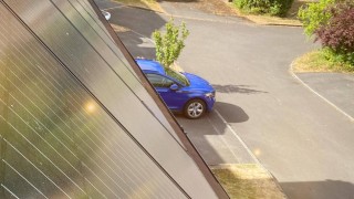 Solar panels on domestic roof